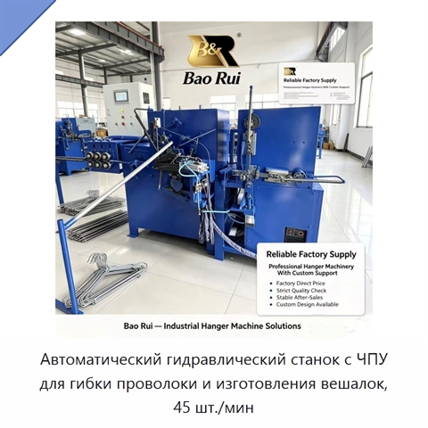 Автоматический гидравлический станок с ЧПУ для гибки проволоки и изготовления вешалок, 45 шт./мин