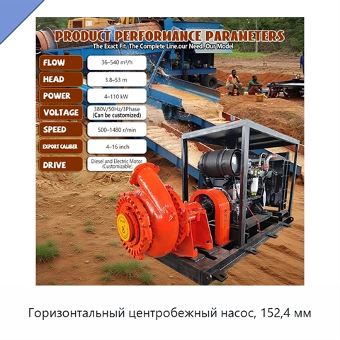 Горизонтальный центробежный насос, 152,4 мм
