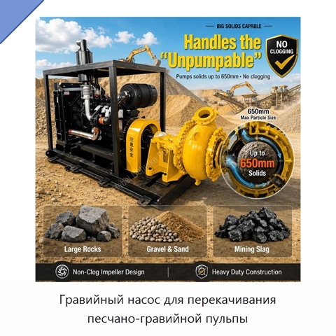 Гравийный насос для перекачивания песчано-гравийной пульпы
