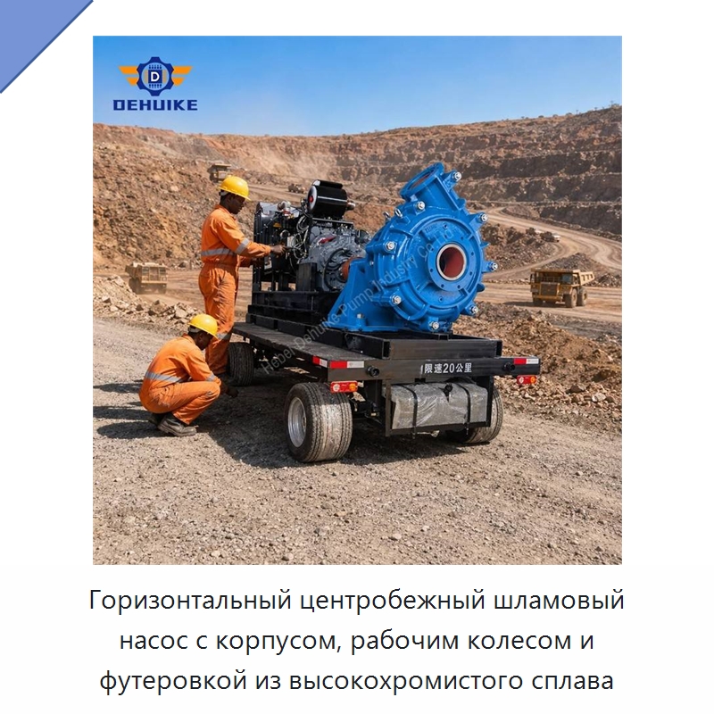Горизонтальный центробежный шламовый насос с корпусом, рабочим колесом и футеровкой из высокохромистого сплава — Насосы