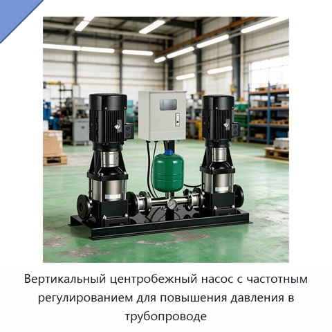 Вертикальный центробежный насос с частотным регулированием для повышения давления в трубопроводе