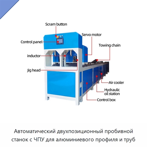 Автоматический двухпозиционный пробивной станок с ЧПУ для алюминиевого профиля и труб
