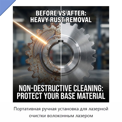 Портативная ручная установка для лазерной очистки волоконным лазером