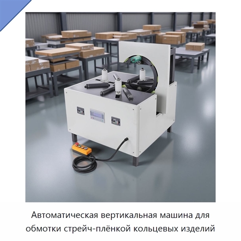 Автоматическая вертикальная машина для обмотки стрейч-плёнкой кольцевых изделий