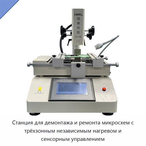 Станция для демонтажа и ремонта микросхем с трёхзонным независимым нагревом и сенсорным управлением