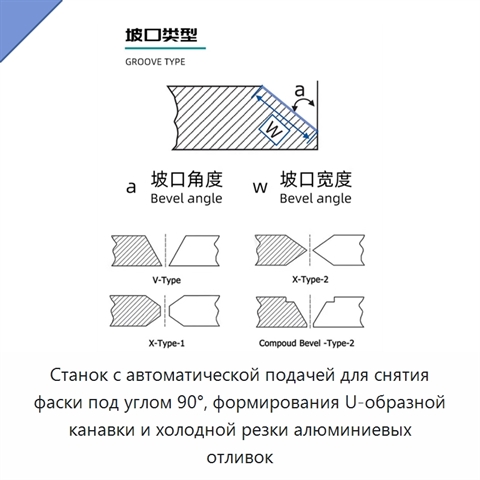 Станок с автоматической подачей для снятия фаски под углом 90°, формирования U-образной канавки и холодной резки алюминиевых отливок