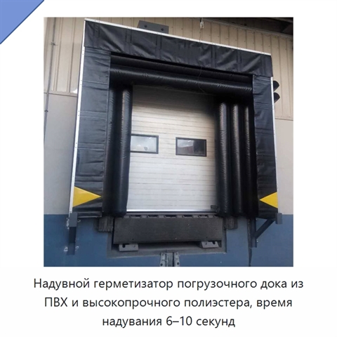 Надувной герметизатор погрузочного дока из ПВХ и высокопрочного полиэстера, время надувания 6–10 секунд