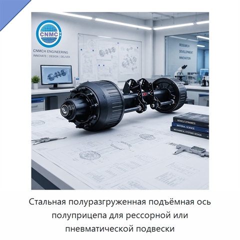 Стальная полуразгруженная подъёмная ось полуприцепа для рессорной или пневматической подвески