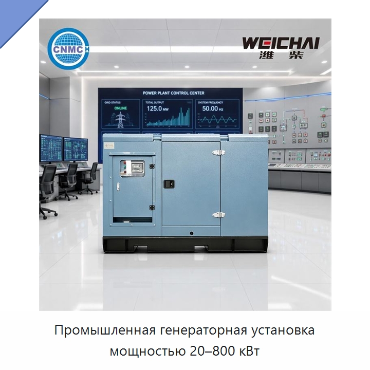 Промышленная генераторная установка мощностью 20–800 кВт — Дизельные генераторы