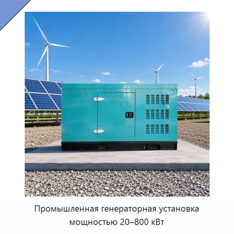 Промышленная генераторная установка мощностью 20–800 кВт