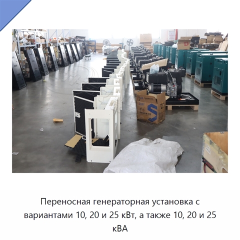 Переносная генераторная установка с вариантами 10, 20 и 25 кВт, а также 10, 20 и 25 кВА