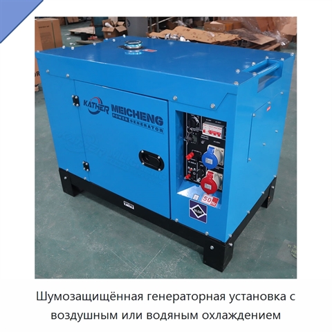 Шумозащищённая генераторная установка с воздушным или водяным охлаждением