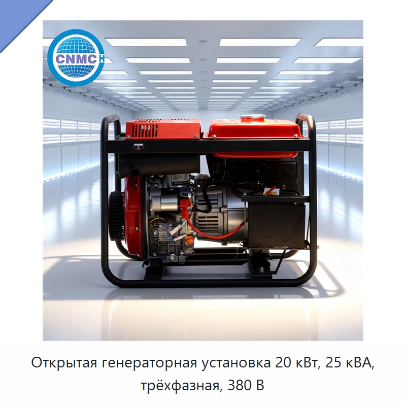 Открытая генераторная установка 20 кВт, 25 кВА, трёхфазная, 380 В