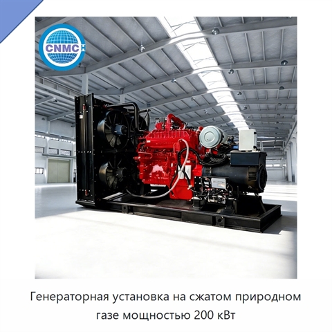 Генераторная установка на сжатом природном газе мощностью 200 кВт