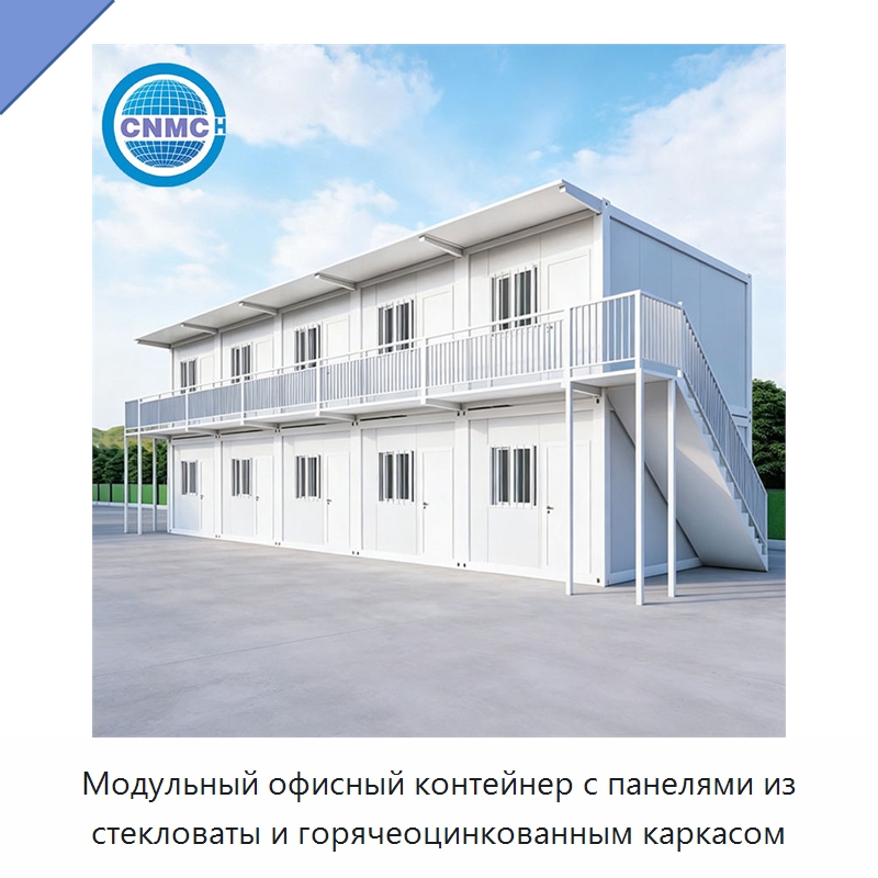 Модульный офисный контейнер с панелями из стекловаты и горячеоцинкованным каркасом — Контейнерные дома