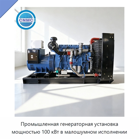 Промышленная генераторная установка мощностью 100 кВт в малошумном исполнении