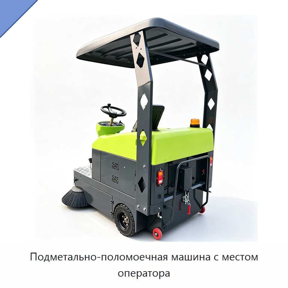 Подметально-поломоечная машина с местом оператора — Коммунальная техника