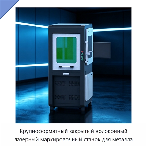Крупноформатный закрытый волоконный лазерный маркировочный станок для металла