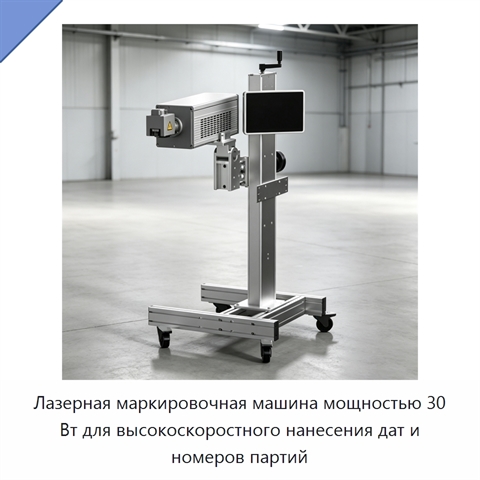 Лазерная маркировочная машина мощностью 30 Вт для высокоскоростного нанесения дат и номеров партий