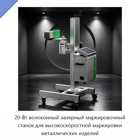 20-Вт волоконный лазерный маркировочный станок для высокоскоростной маркировки металлических изделий