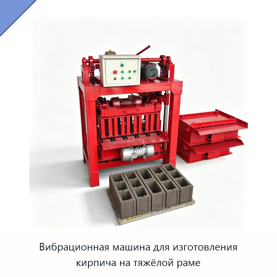 Вибрационная машина для изготовления кирпича на тяжёлой раме — Оборудование для производства кирпича