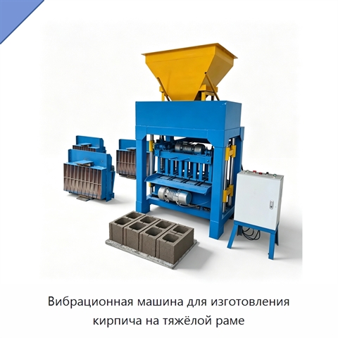 Вибрационная машина для изготовления кирпича на тяжёлой раме
