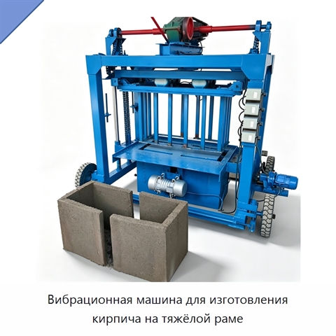 Вибрационная машина для изготовления кирпича на тяжёлой раме