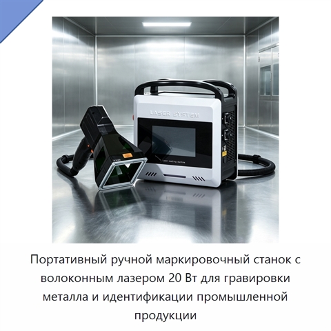 Портативный ручной маркировочный станок с волоконным лазером 20 Вт для гравировки металла и идентификации промышленной продукции