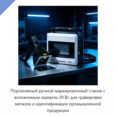 Портативный ручной маркировочный станок с волоконным лазером 20 Вт для гравировки металла и идентификации промышленной продукции