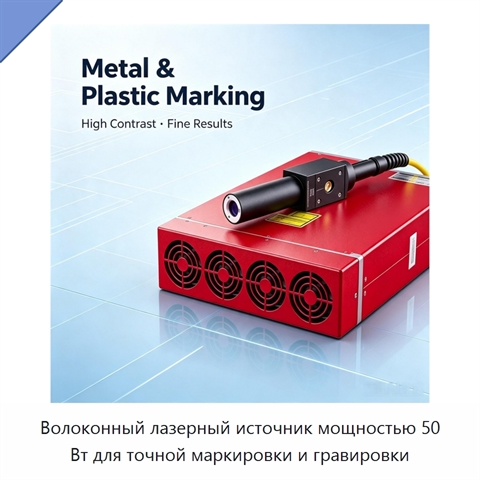 Волоконный лазерный источник мощностью 50 Вт для точной маркировки и гравировки