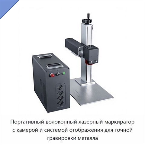 Портативный волоконный лазерный маркиратор с камерой и системой отображения для точной гравировки металла
