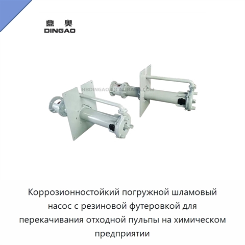 Коррозионностойкий погружной шламовый насос с резиновой футеровкой для перекачивания отходной пульпы на химическом предприятии
