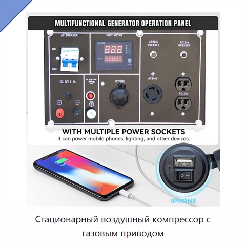 Стационарный воздушный компрессор с газовым приводом
