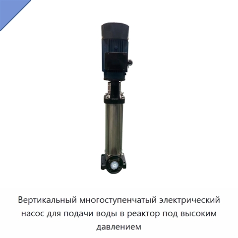 Вертикальный многоступенчатый электрический насос для подачи воды в реактор под высоким давлением