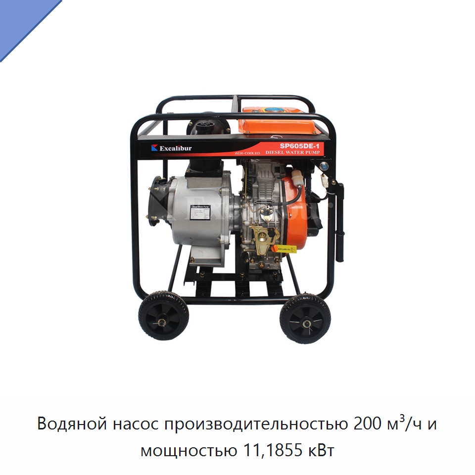 Водяной насос производительностью 200 м³/ч и мощностью 11,1855 кВт — Системы орошения
