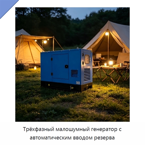 Трёхфазный малошумный генератор с автоматическим вводом резерва