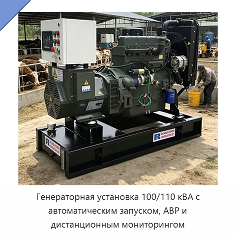 Генераторная установка 100/110 кВА с автоматическим запуском, АВР и дистанционным мониторингом