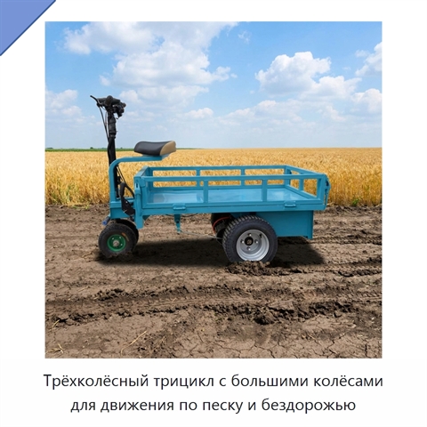 Трёхколёсный трицикл с большими колёсами для движения по песку и бездорожью