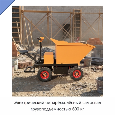 Электрический четырёхколёсный самосвал грузоподъёмностью 600 кг