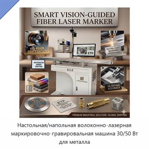 Настольная/напольная волоконно-лазерная маркировочно-гравировальная машина 30/50 Вт для металла