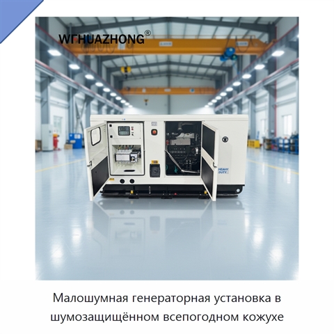 Малошумная генераторная установка в шумозащищённом всепогодном кожухе