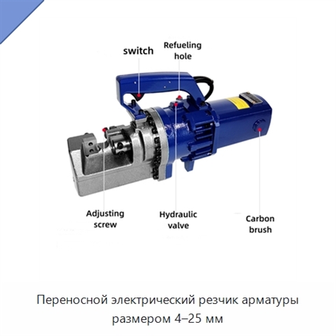 Переносной электрический резчик арматуры размером 4–25 мм