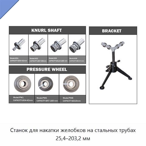 Станок для накатки желобков на стальных трубах 25,4–203,2 мм