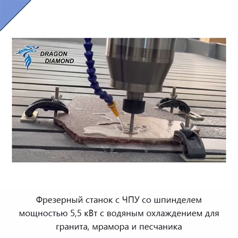 Фрезерный станок с ЧПУ со шпинделем мощностью 5,5 кВт с водяным охлаждением для гранита, мрамора и песчаника