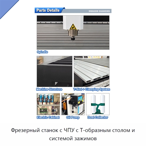 Фрезерный станок с ЧПУ с Т-образным столом и системой зажимов
