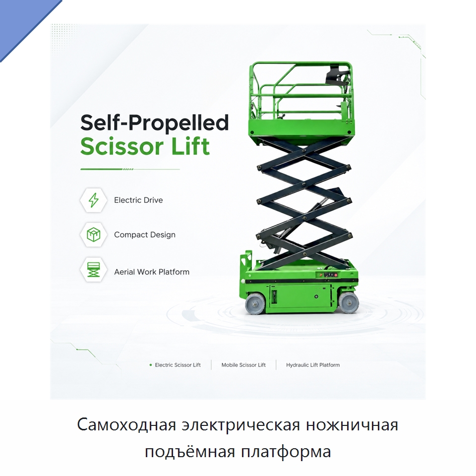 Самоходная электрическая ножничная подъёмная платформа — Подъемные столы
