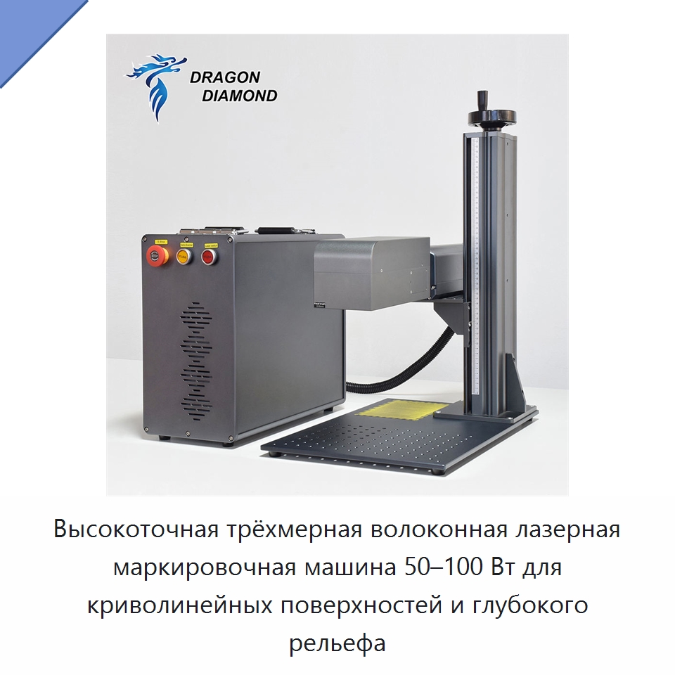 Высокоточная трёхмерная волоконная лазерная маркировочная машина 50–100 Вт для криволинейных поверхностей и глубокого рельефа — Лазерные маркировочные станки
