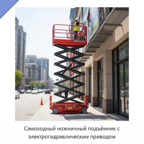 Самоходный ножничный подъёмник с электрогидравлическим приводом