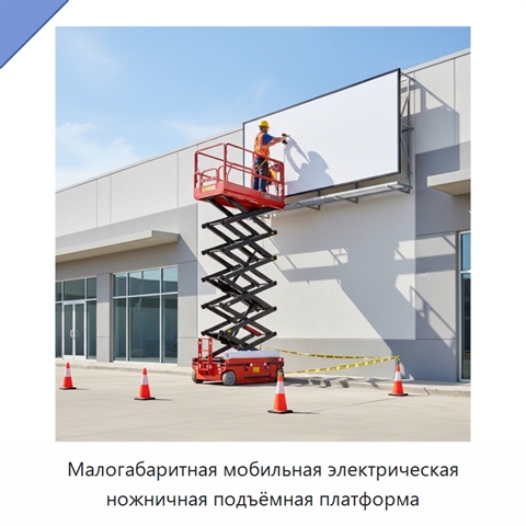 Малогабаритная мобильная электрическая ножничная подъёмная платформа