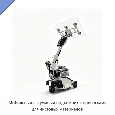 Мобильный вакуумный подъёмник с присосками для листовых материалов